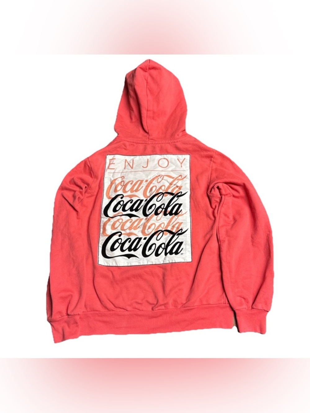 Coca Cola Hoodie / Back Hit / Pastel Red / Size Small / Flaws / Collection Coke
